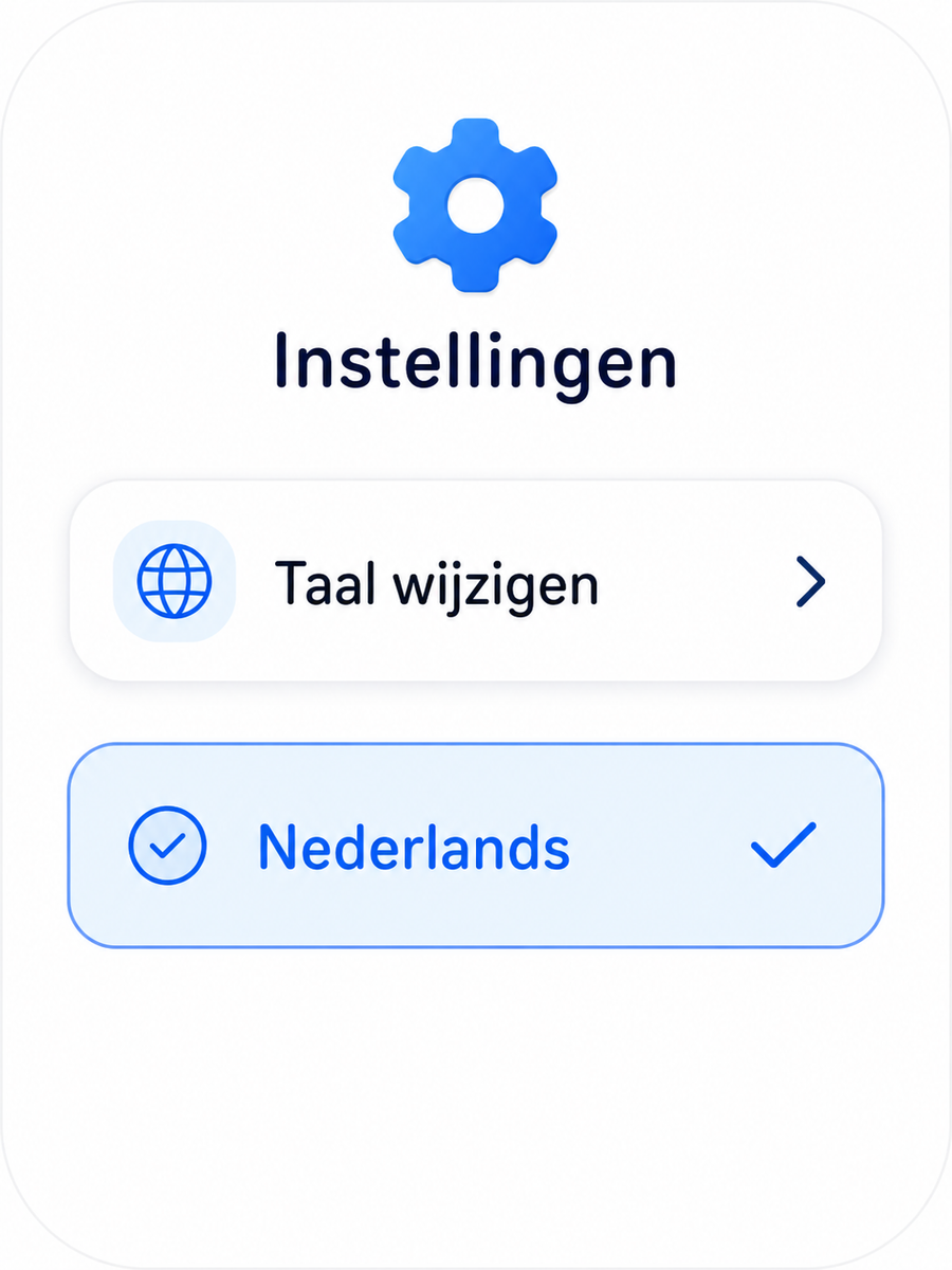 Stel de taal in op Nederlands